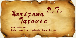 Marijana Tatović vizit kartica